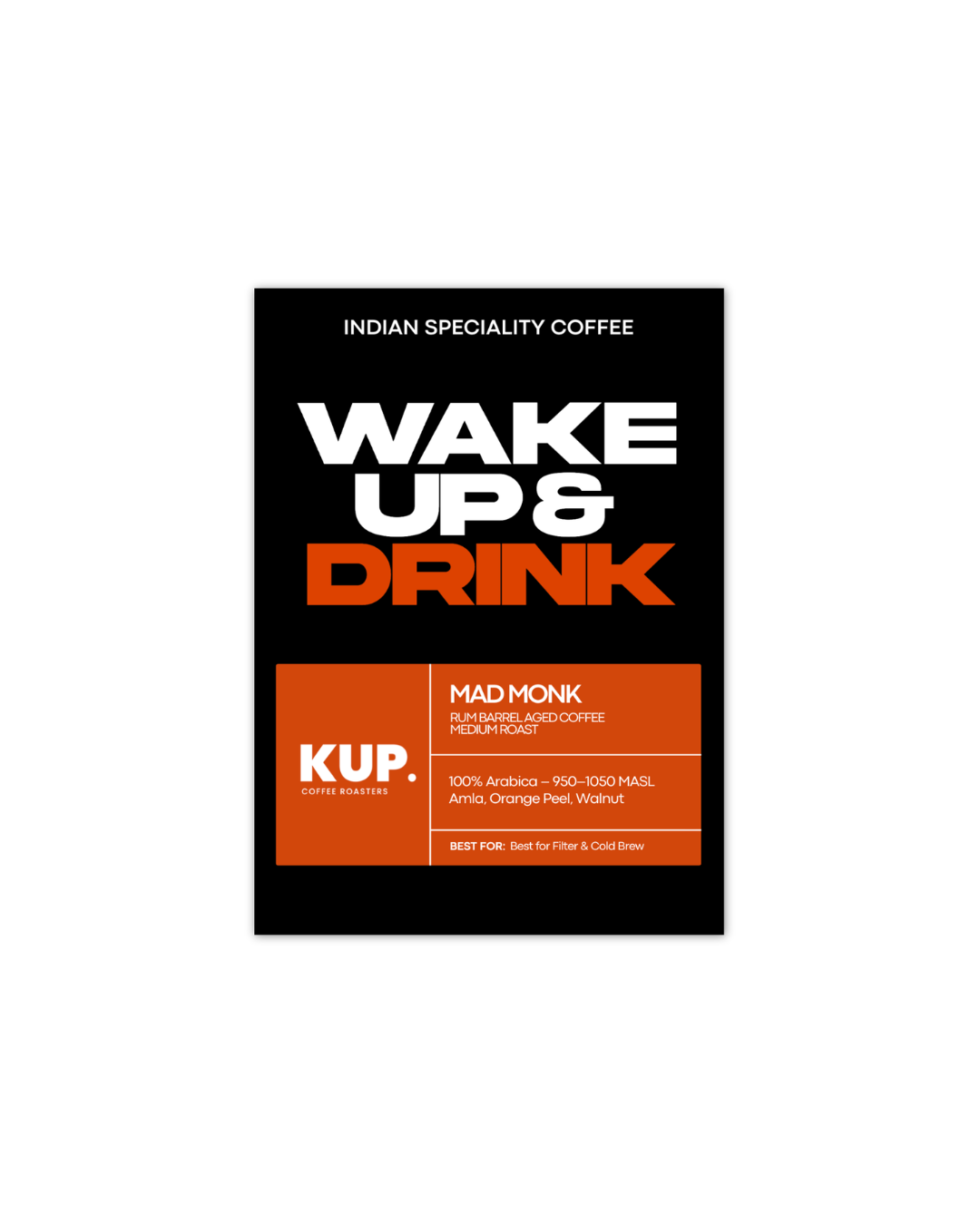 Mad Monk | 100% Arabica | Rum Barrel Aged Medium Roasted Coffee Beans 250 Grams