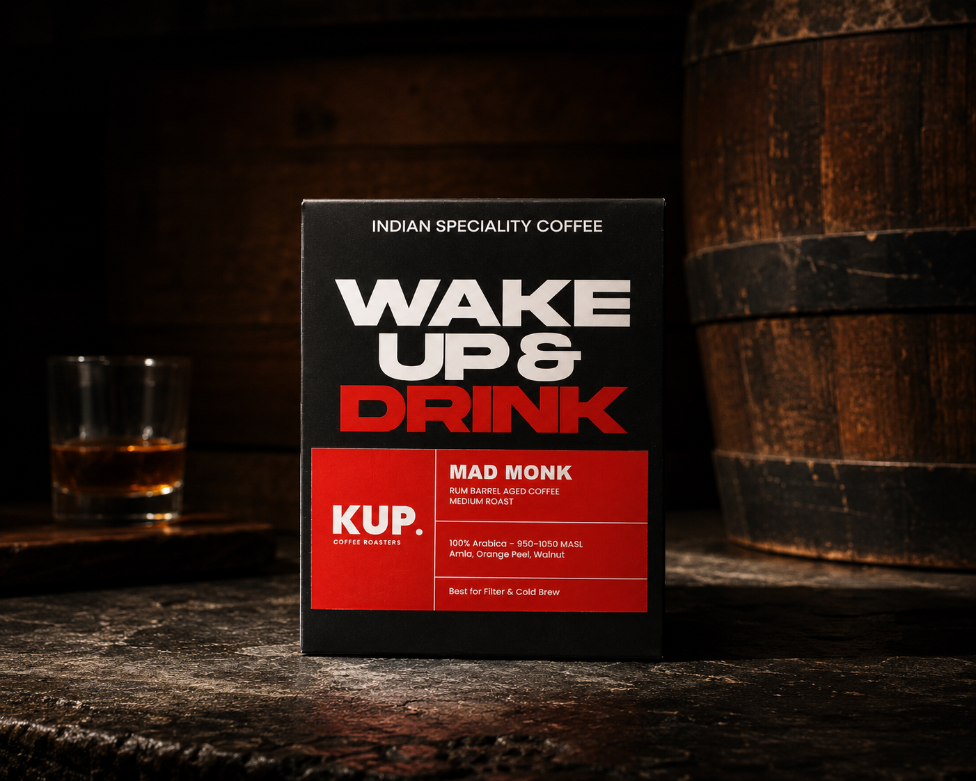 Mad Monk | 100% Arabica | Rum Barrel Aged Medium Roasted Coffee Beans | 250g