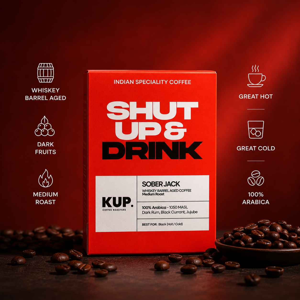 Sober Jack | 100% Arabica | Medium Smoky Roasted Coffee Beans 250g